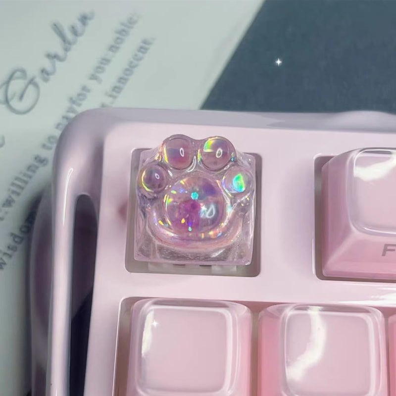 Elacgap Cat Claw Keycap Cute Drip Glue Backlight Keycaps DIY ESC Arrow Key Keycap Replacement for Cherry MX Gaming Mechanical Keyboard (Pink) - Image 4